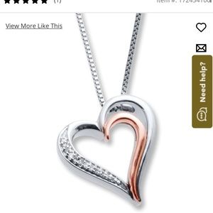 Diamond Heart Necklace- Sterling Silver and 10K Rose Gold